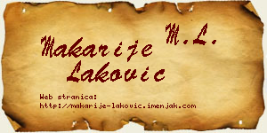 Makarije Laković vizit kartica